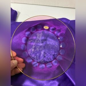 Moser Vintage Ruby Red Thumbprint Kings Crown Indiana 8-1/4" Salad/ Bread Plate